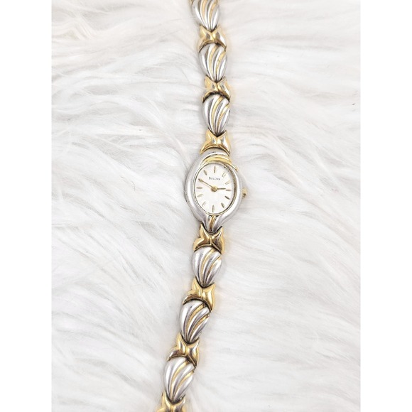 Bulova Women Watch Silver Gold Stainless Steel Battery Water Resist White Quartz main image 7